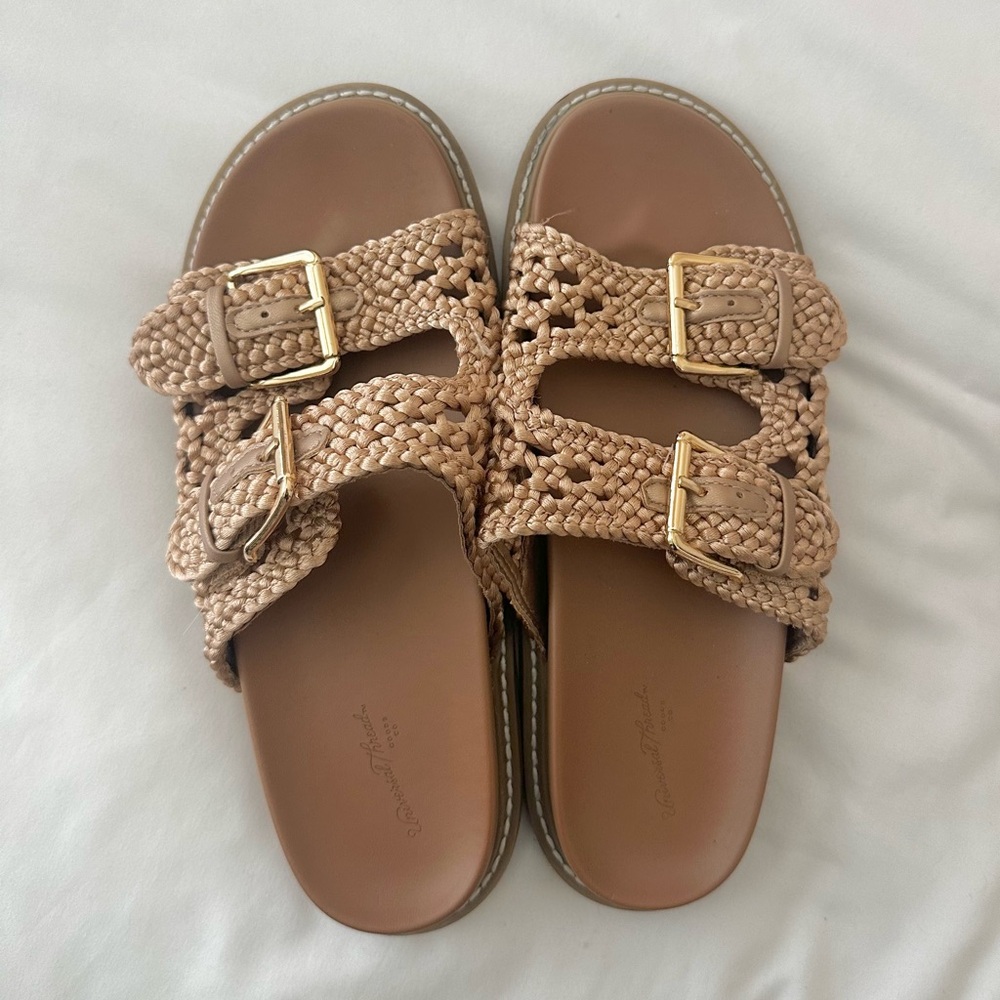 Brown Braided Sandals